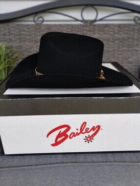 Bailey Dillinger 4162 4X Angora Blend Black Cowboy Hat Men’s 7 1/4 USA
